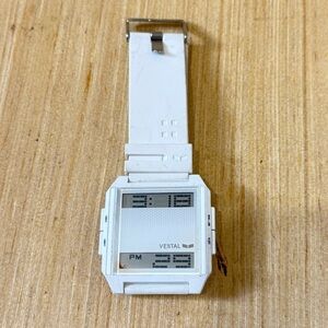 Vestal Vintage Watch Model: Digichord White w/New-Battery Tested Great Read Blw